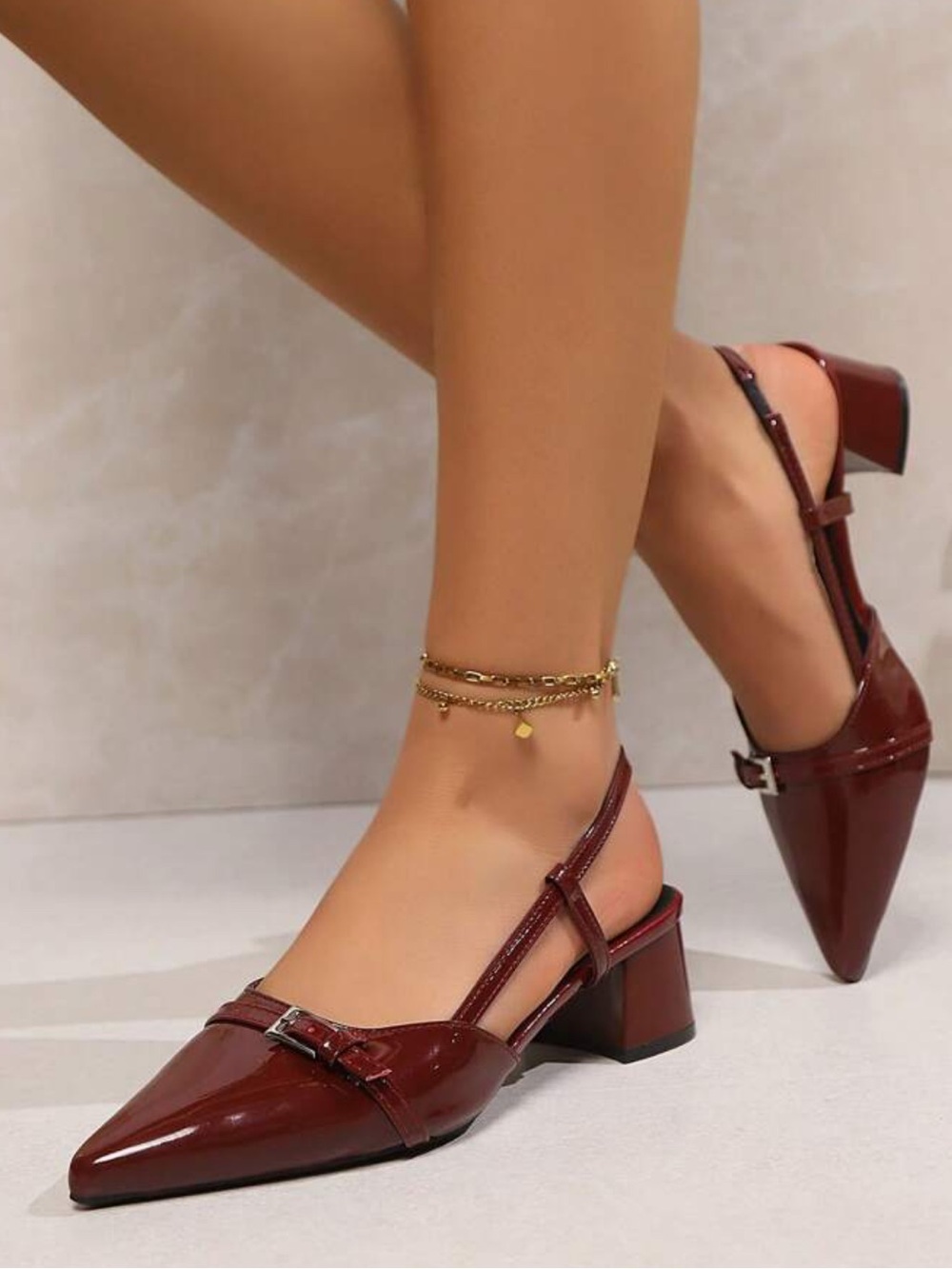 NWOT Comfort by Windmill Burgundy Slingback Pumps size 7.5M